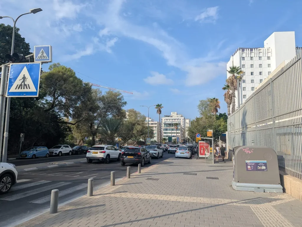Crosswalk on Hayarkon Street near Independence Park, Tel Aviv