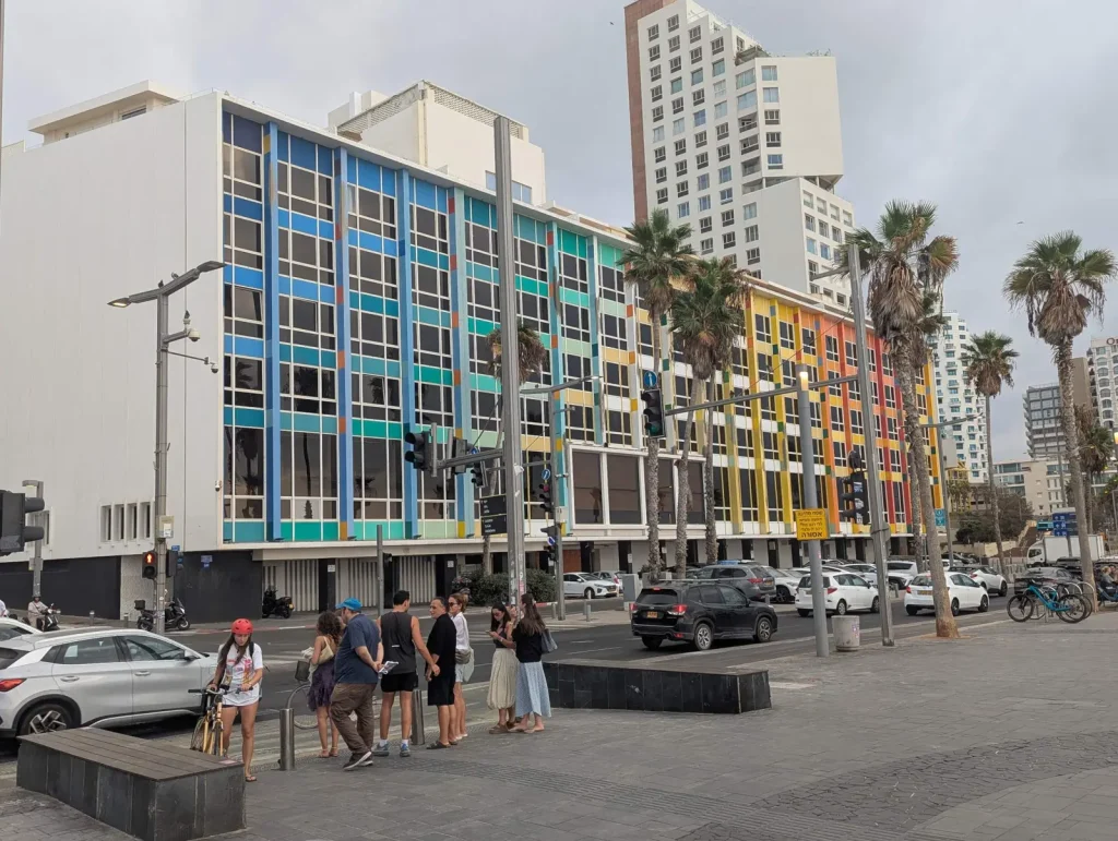 Dan Tel Aviv hotel with its rainbow-colored facade on Hayarkon Street