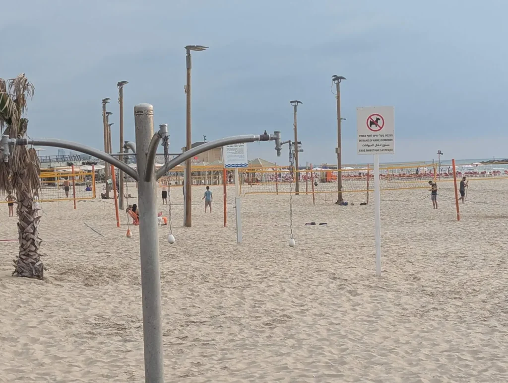 Beach shower posts on Gordon Beach, Tel Aviv