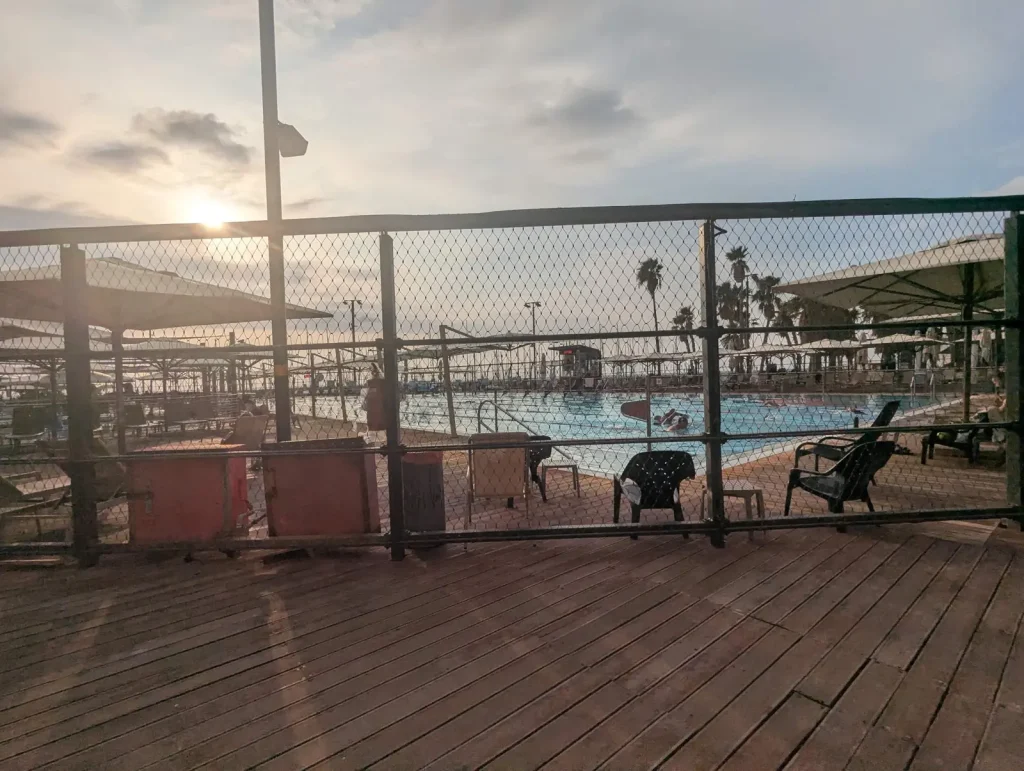 Loungers on the deck at Gordon Pool