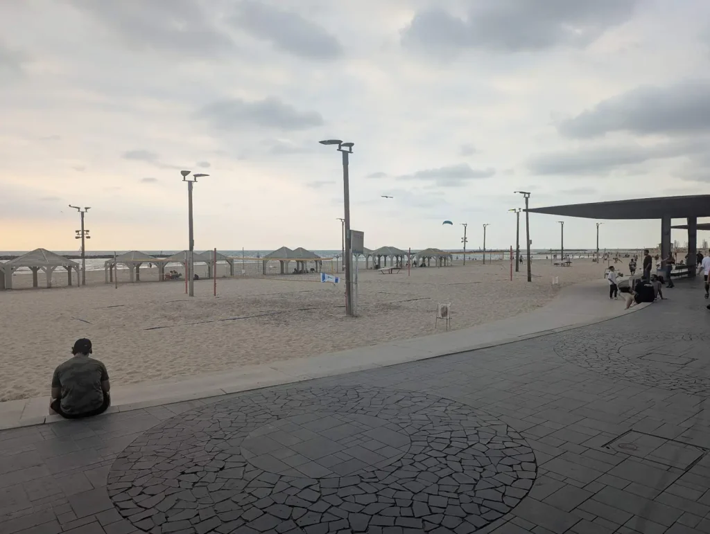 Seafront plaza at Allenby Street overlooking Jerusalem Beach
