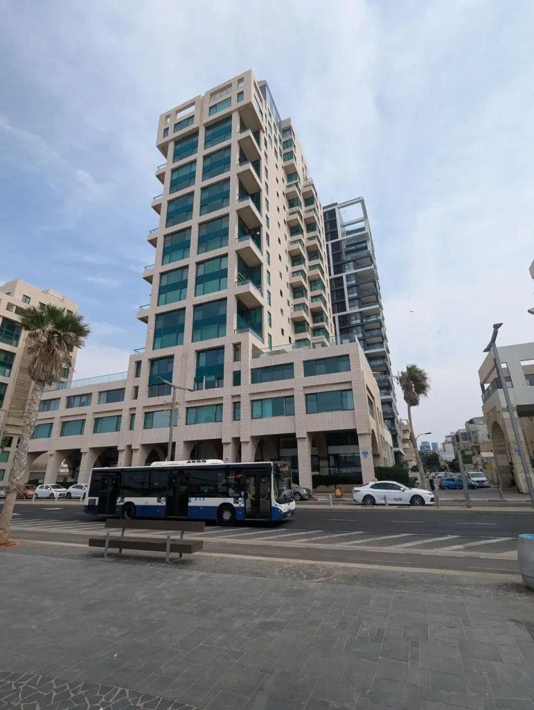 Residential tower on the seafront road near Jerusalem Beach